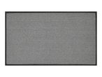 Grey and black striped doormat with a solid black border