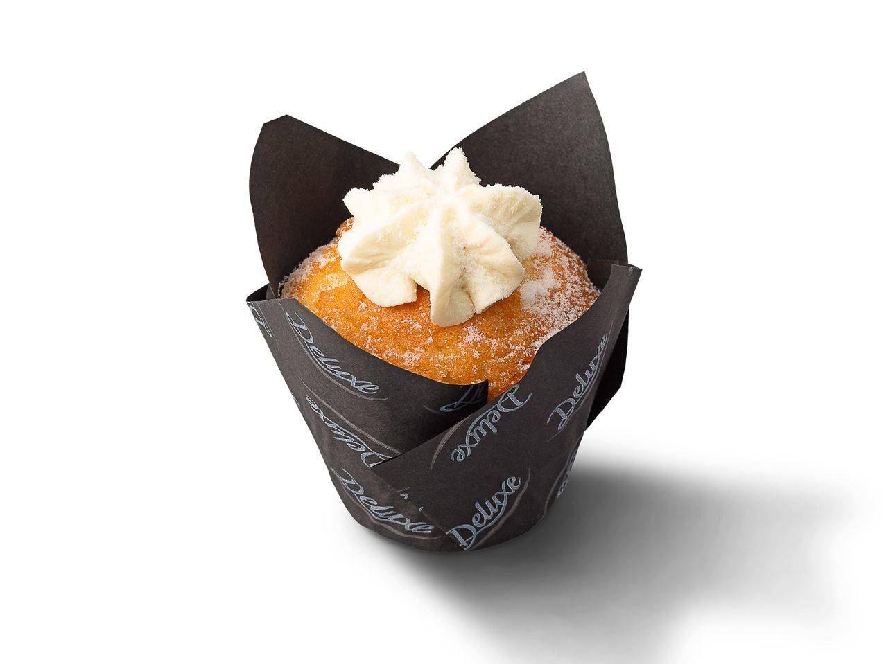 Deluxe muffins with buttercream frosting.