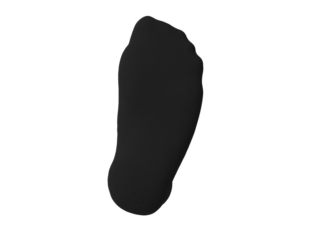Black footie sock, top view