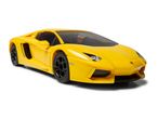 Yellow toy sports car with black wheels and tinted windows