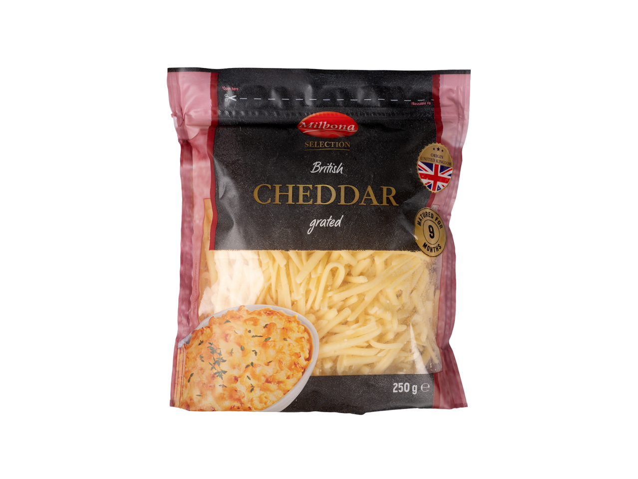 Brânză Cheddar rasă britanică Milbona, 250g
