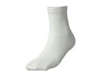 Single white ankle sock, isolated on a white background.