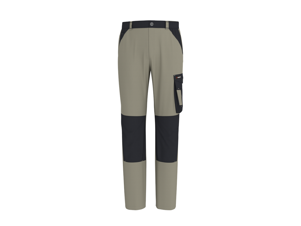 Parkside® Men's Work Trousers in beige and black with side pockets.
