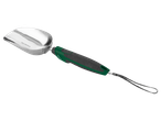 Pá de mão pequena Parkside® em aço inoxidável com cabo verde.