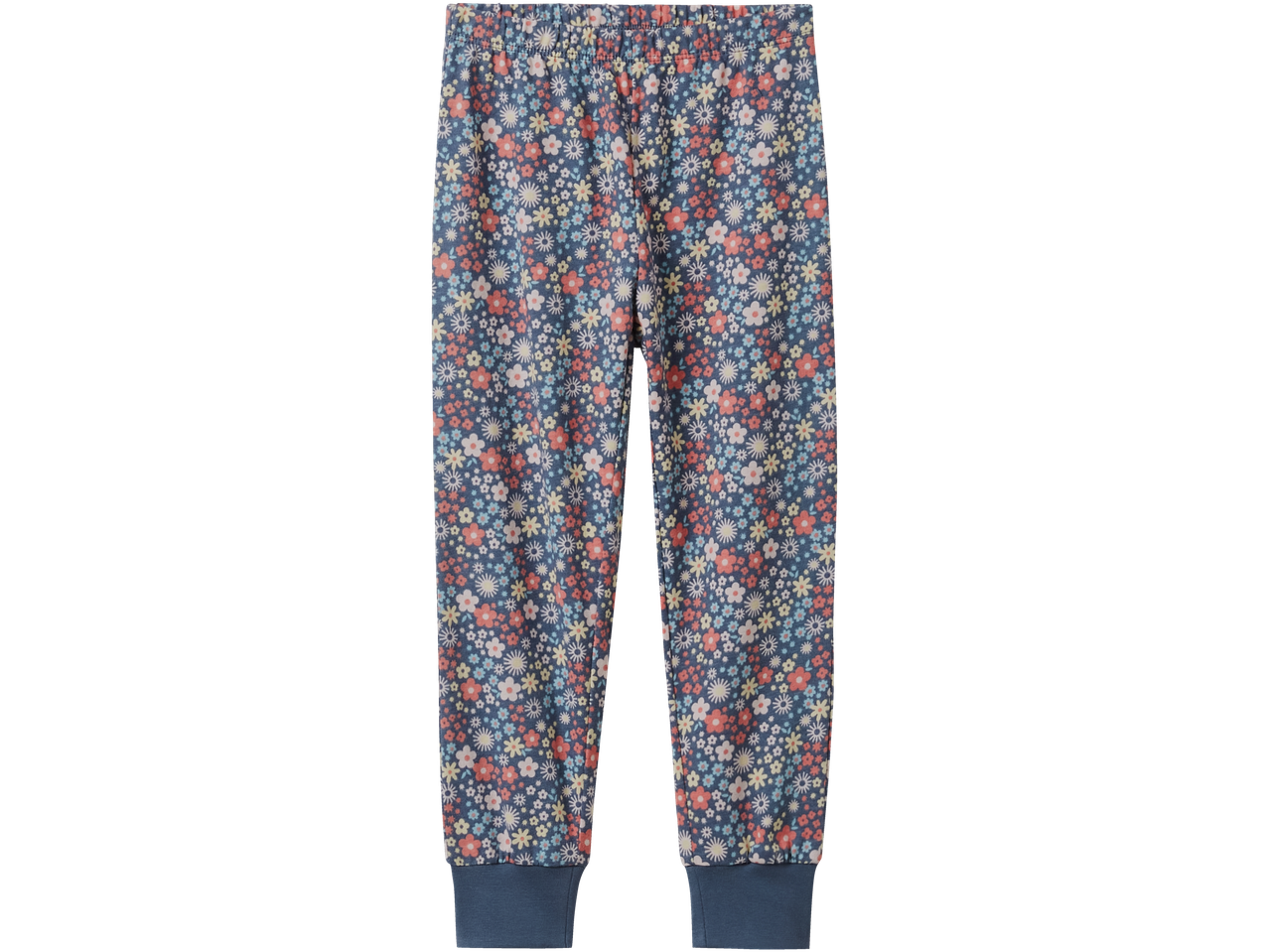 Pantaloni de pijama albaștri pentru băieți cu imprimeu floral