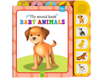 Baby animal sound book: puppy, kitten, duckling, and foal.