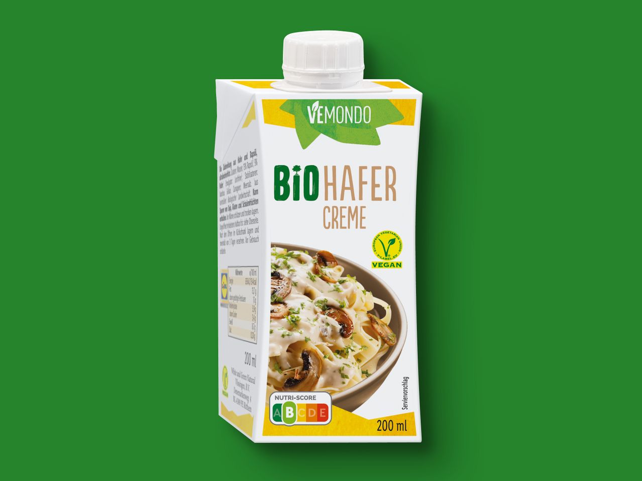 Vemondo Bio Hafer Creme: Vegane Hafercreme im Tetra Pak.
