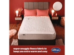A Silentnight heated underblanket with super snuggly fleece fabric is shown on a bed in a cozy bedroom setting.