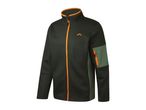 A Regatta men's dark green fleece jacket with orange zipper and olive green accents.