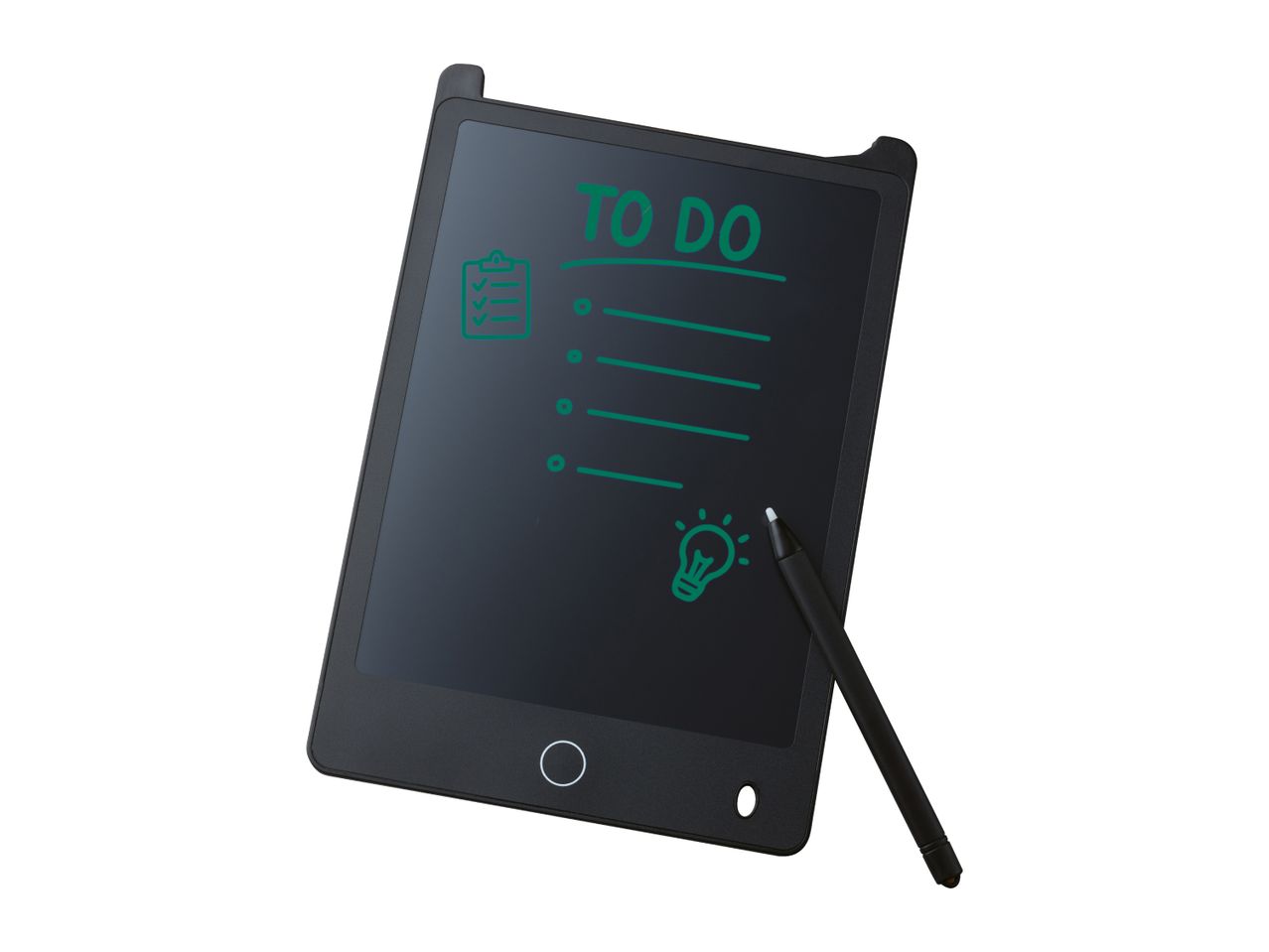 Black LCD writing tablet with a green 'TO DO' list and a stylus.