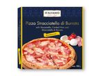 Pizza Stracciatella di Burrata med mozzarella, kogt skinke og Stracciatella di Burrata, træfyret ovn, frossen, 346g.