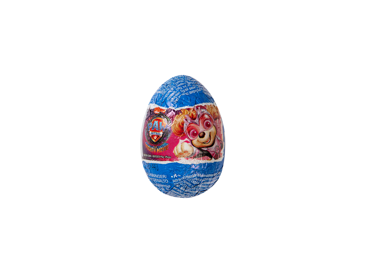 Paw Patrol -suklaamuna, jossa on yllätyslelu