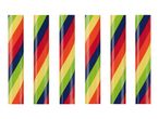 Six rainbow-striped pencils.