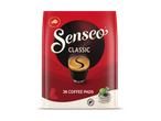 Rood pakje koffiepads met een kopje koffie en de tekst 'Classic', 36 koffiepads.