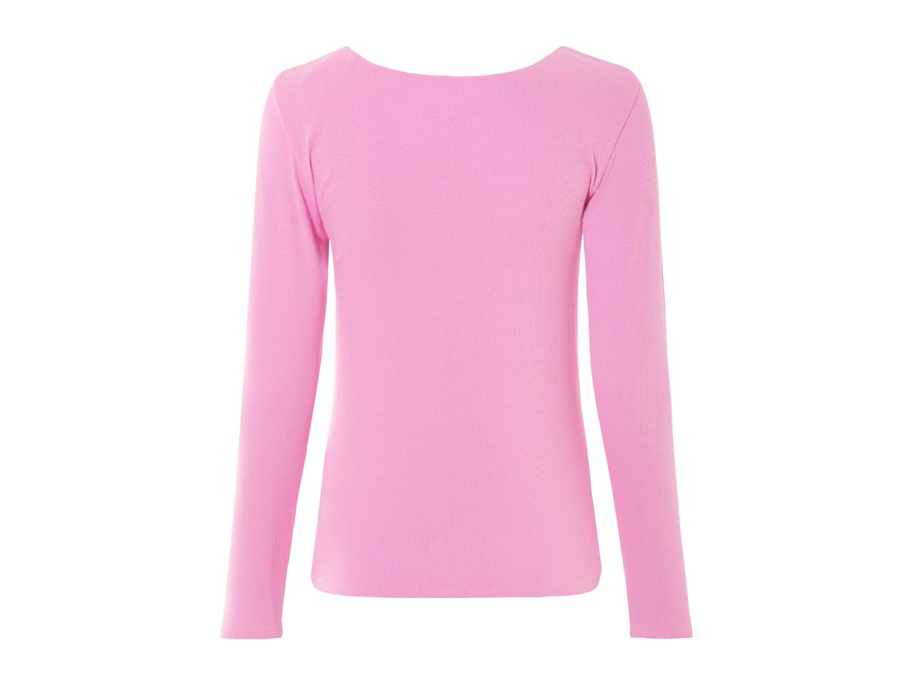Pink long-sleeved ribbed top