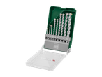 Conjunto de brocas multifuncionais PARKSIDE® HSS em estojo verde e transparente.