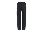 Calças de trabalho masculinas PARKSIDE® cinza escuro com detalhes vermelhos, vista traseira.