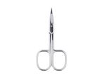Silver nail scissors with pointed blades and finger loops