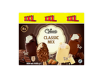 Gelatelli Maxi Mix XXL: 8 gelados clássicos de chocolate, amêndoa e branco.