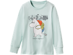 Mumin långärmad mintgrön pyjamas med en Mumin som bär en ryggsäck.