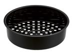 Black steamer basket insert with perforated bottom