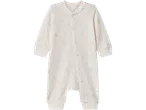 lupilu® Baby Sleepsuit in cream with a star pattern and snap buttons.
