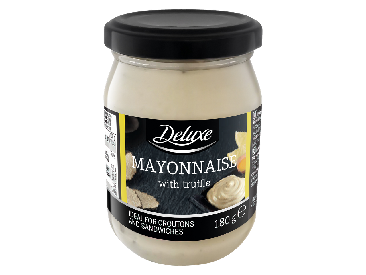 Deluxe majonezas su triufeliais, idealiai tinka užkandžiams ir sumuštinukams.