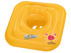 Жълт надуваем пояс за плуване за бебета с щампа на рак и надпис „Swim Safe ABC“.