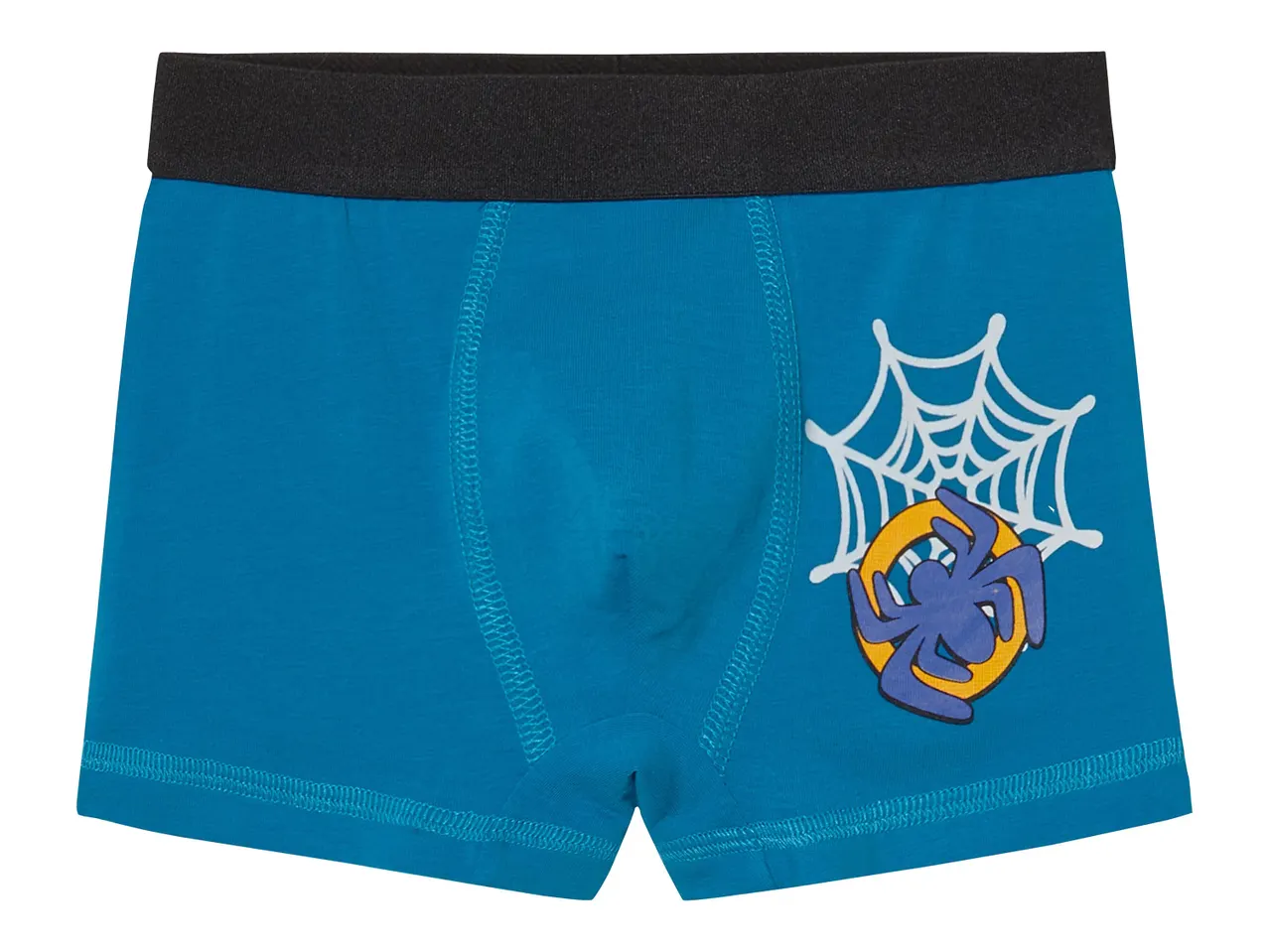 Kék fiú boxer alsó pókháló és pók mintával.