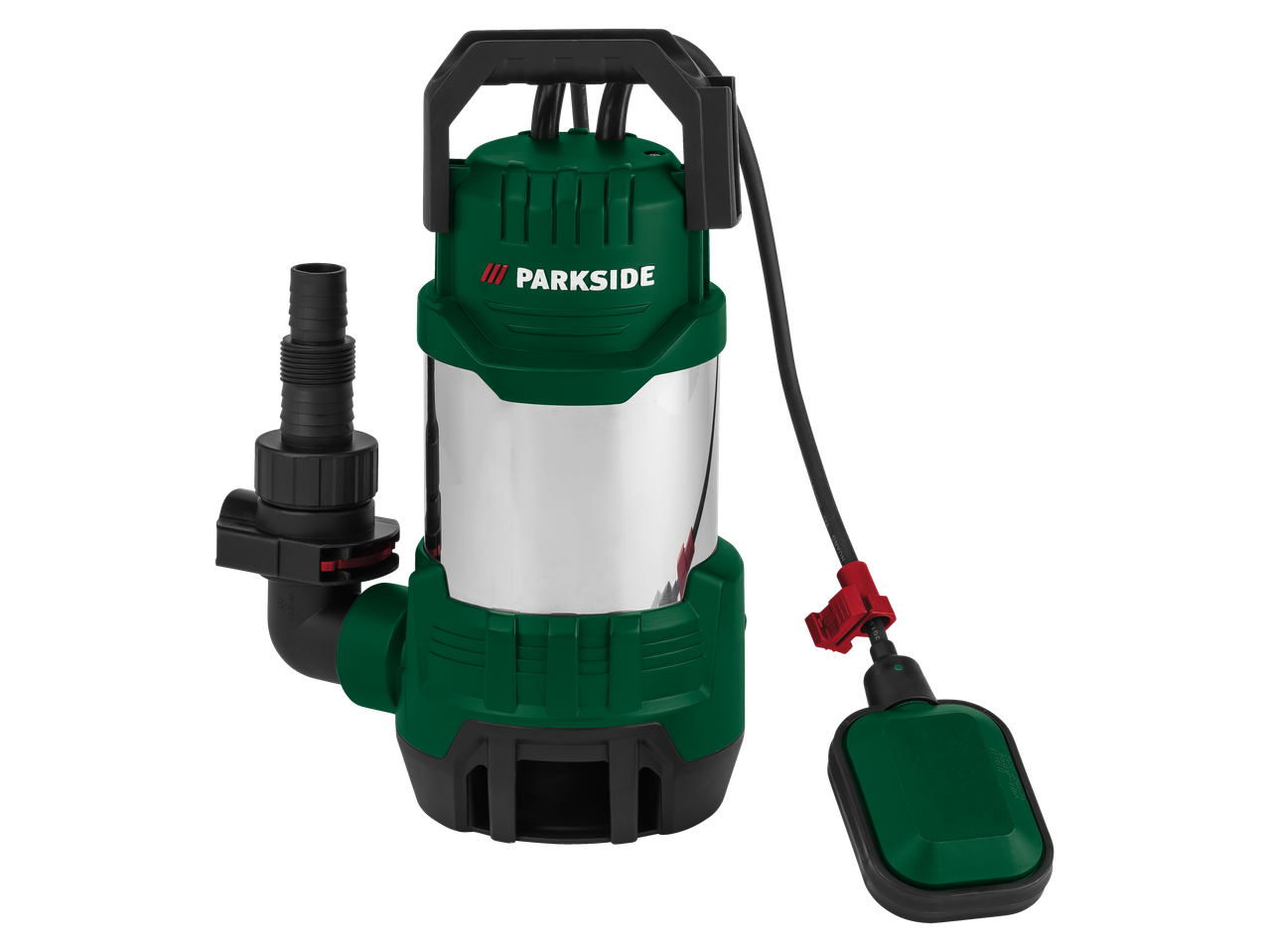 PARKSIDE iegremdējamais sūknis tīram/netīram ūdenim, zaļš-sudrabains, ar pludiņu.