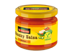 EL TEQUITO Chunky Salsa Medium, o salsa vegană într-un borcan de sticlă cu etichetă galbenă.
