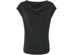 Top elegant negru cu mâneci scurte.