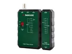 Cable tester master and remote units for RJ11, RJ45, and BNC connections.