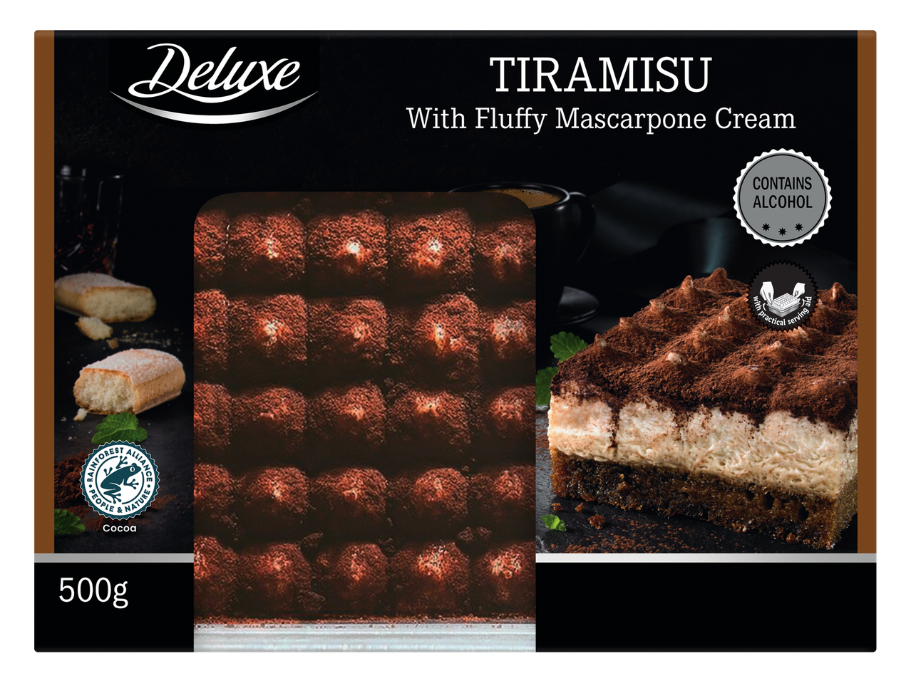 Deluxe Tiramisu habos mascarpone krémmel.