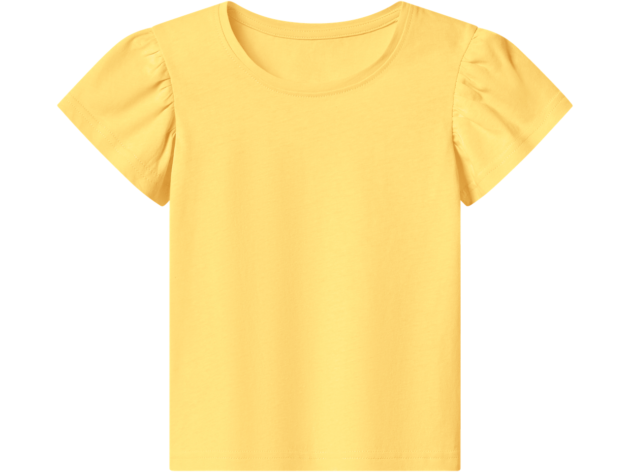 Lupilu Kids' T-Shirt, yellow with ruffled short sleeves
