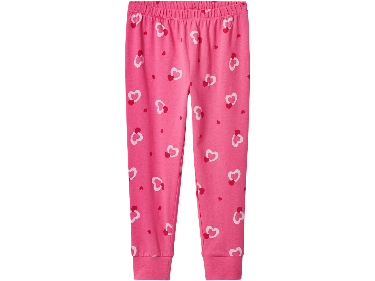Rosa pyjamasbyxor för småbarn med hjärtmönster