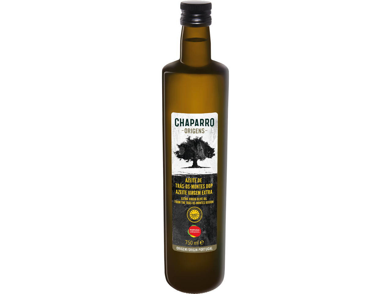 En flaska Chaparro Extra jungfruolivolja.