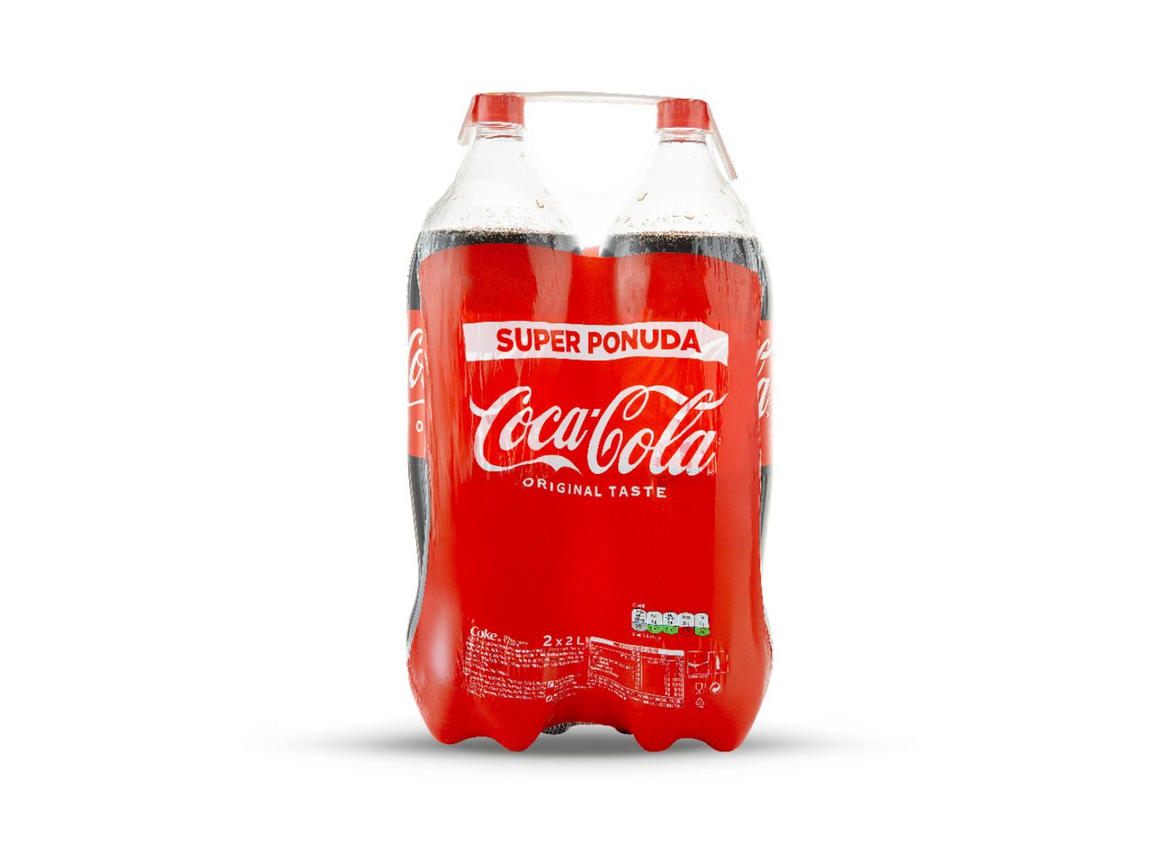 Dvije litre Coca-Cole u plastičnoj ambalaži.