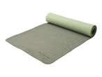 A partially rolled-up green yoga mat with a textured surface, showing the text 'IAN 493438_2504'.
