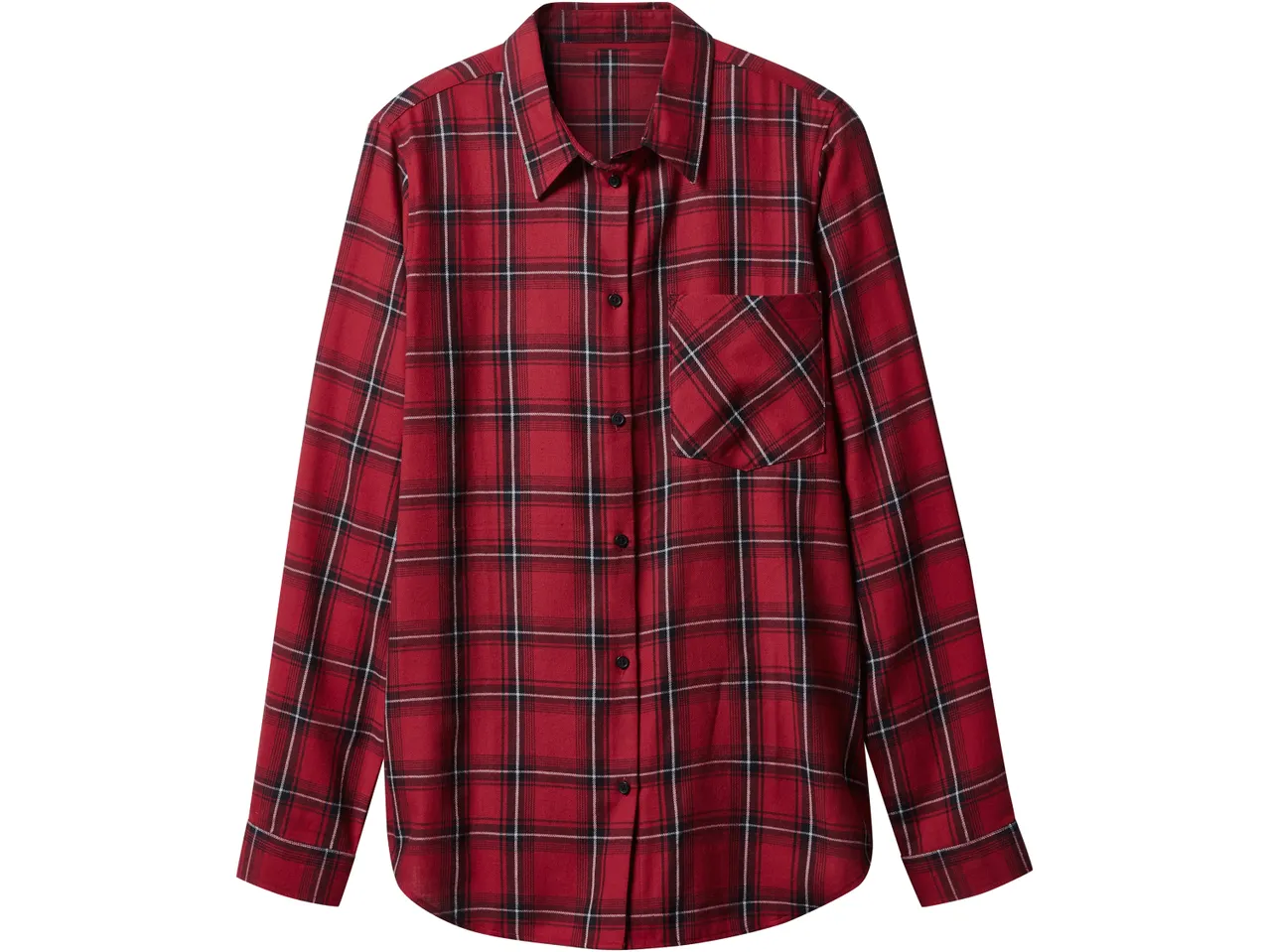 Camicia a quadri rossa con maniche lunghe e taschino sul petto