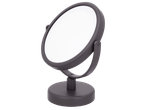 Кръгло козметично огледало с LED осветление и стойка, тъмносиво.