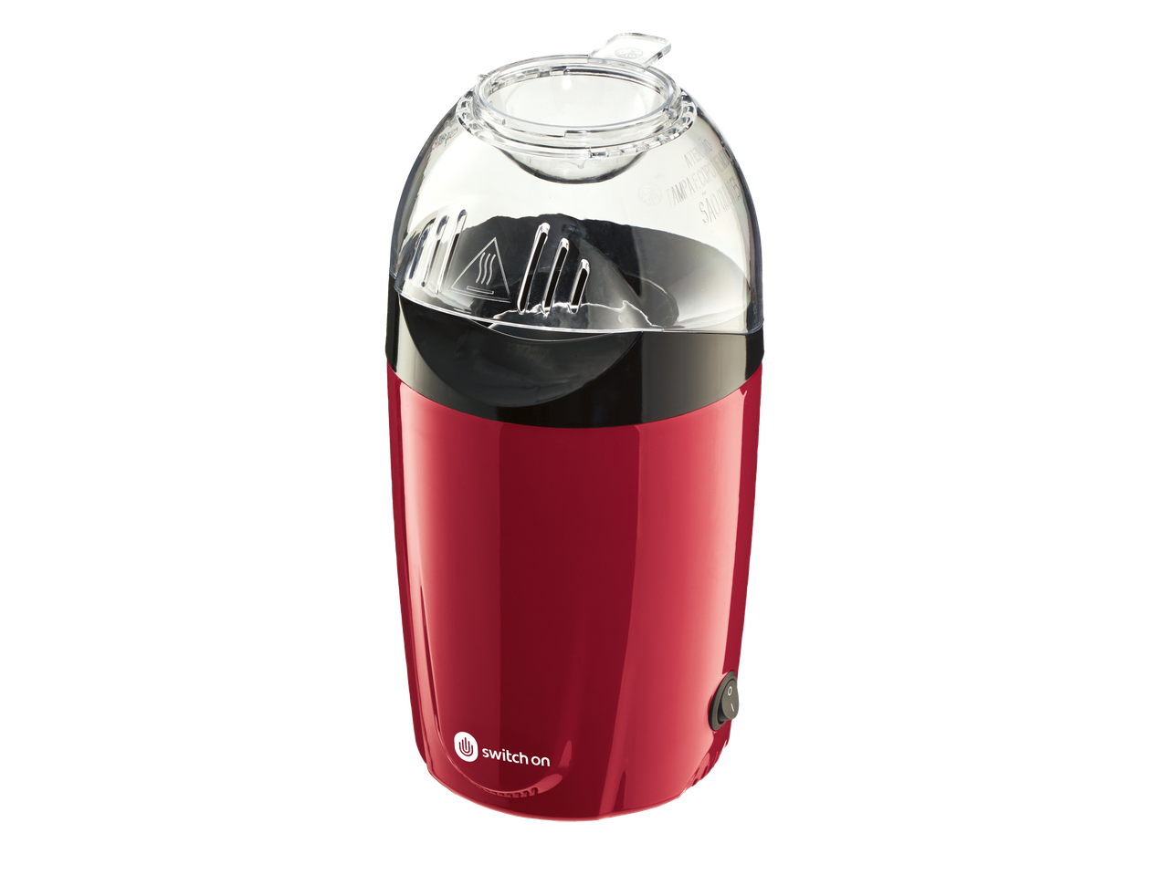 Sarkana Silvercrest® popkorna mašīna ar caurspīdīgu vāku