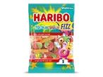Een zak zure snoepjes met de tekst 'Share Size' en 'Haribo voor groot en klein ... zo leuk kan het leven zijn!'