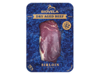 Biovela brandinta jautienos nugarinė „Sirloin Steak“, brandinta 32 dienas, 75% mažiau plastiko.