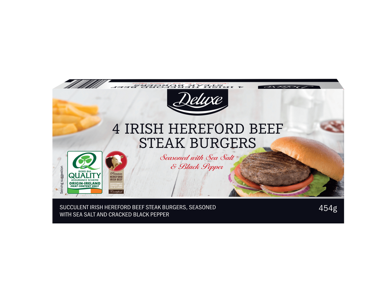Go to full screen view: DELUXE® Frozen Hereford Burger - Image 1