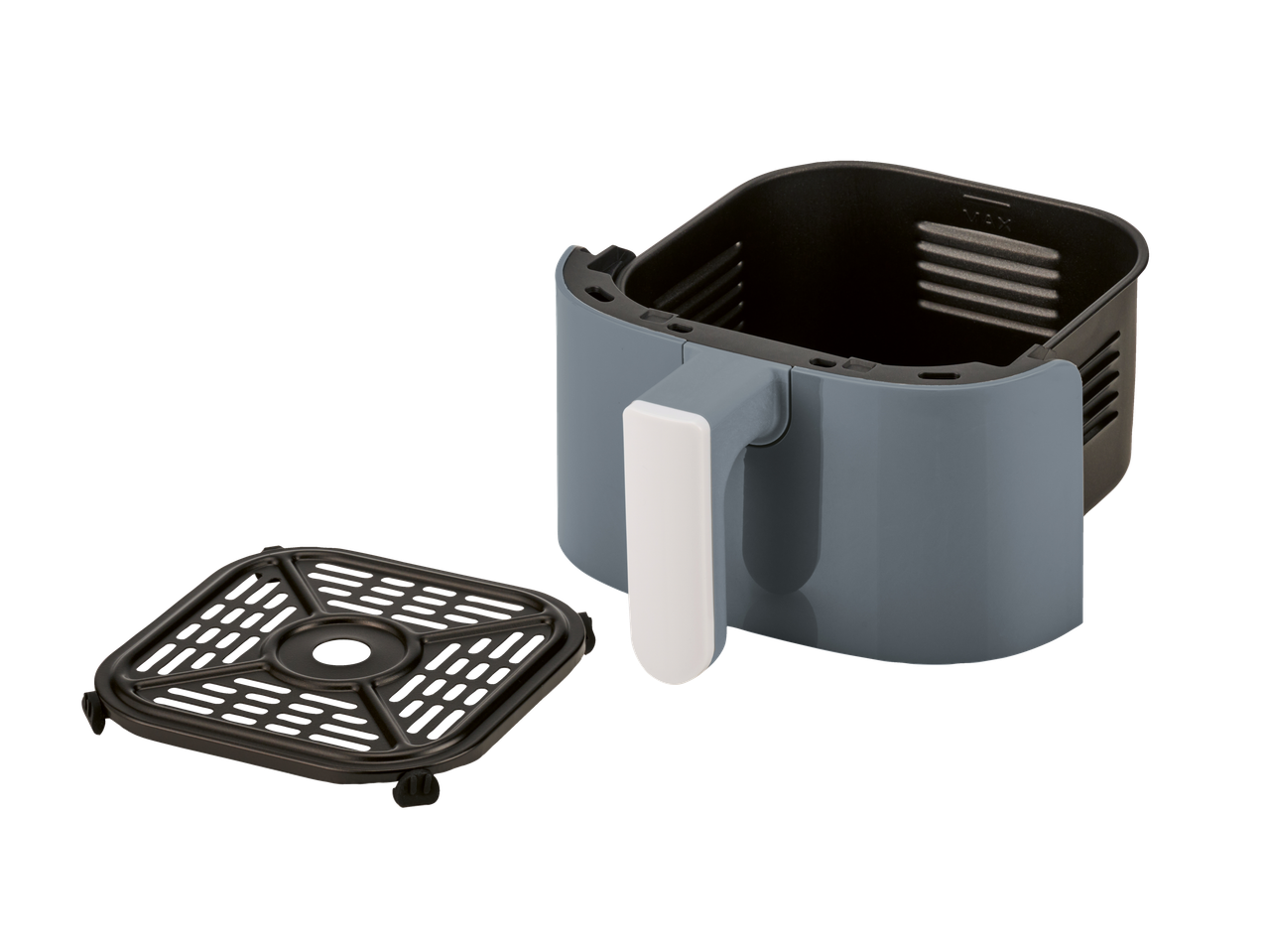 En airfryer korg och galler.