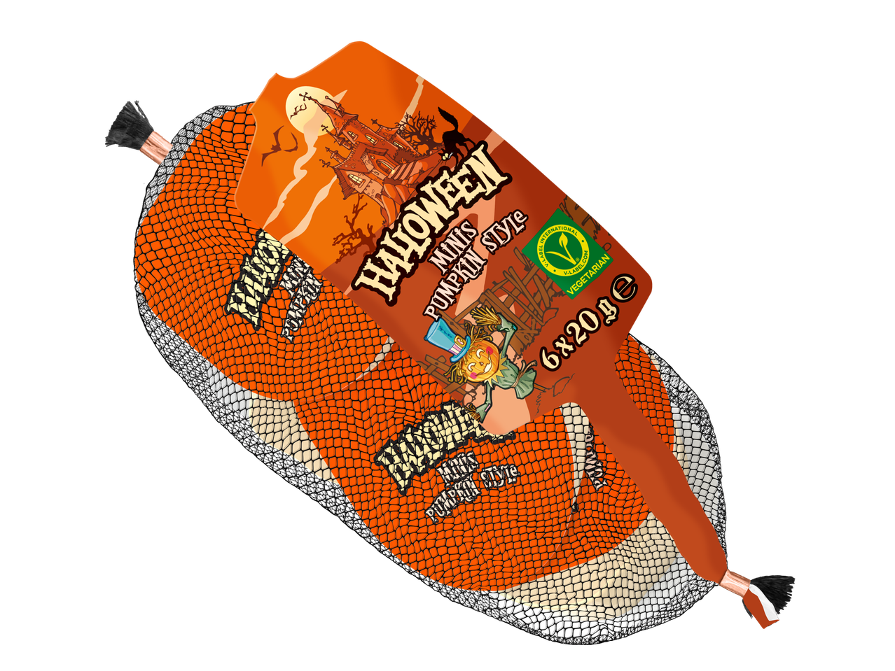 Helovino mini sūriai moliūgų formos, 6x20g, vegetariški