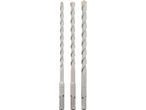 Three SDS-plus hammer drill bits of different sizes