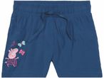 Pantaloncini blu da bambina con stampa Peppa Pig e farfalle.
