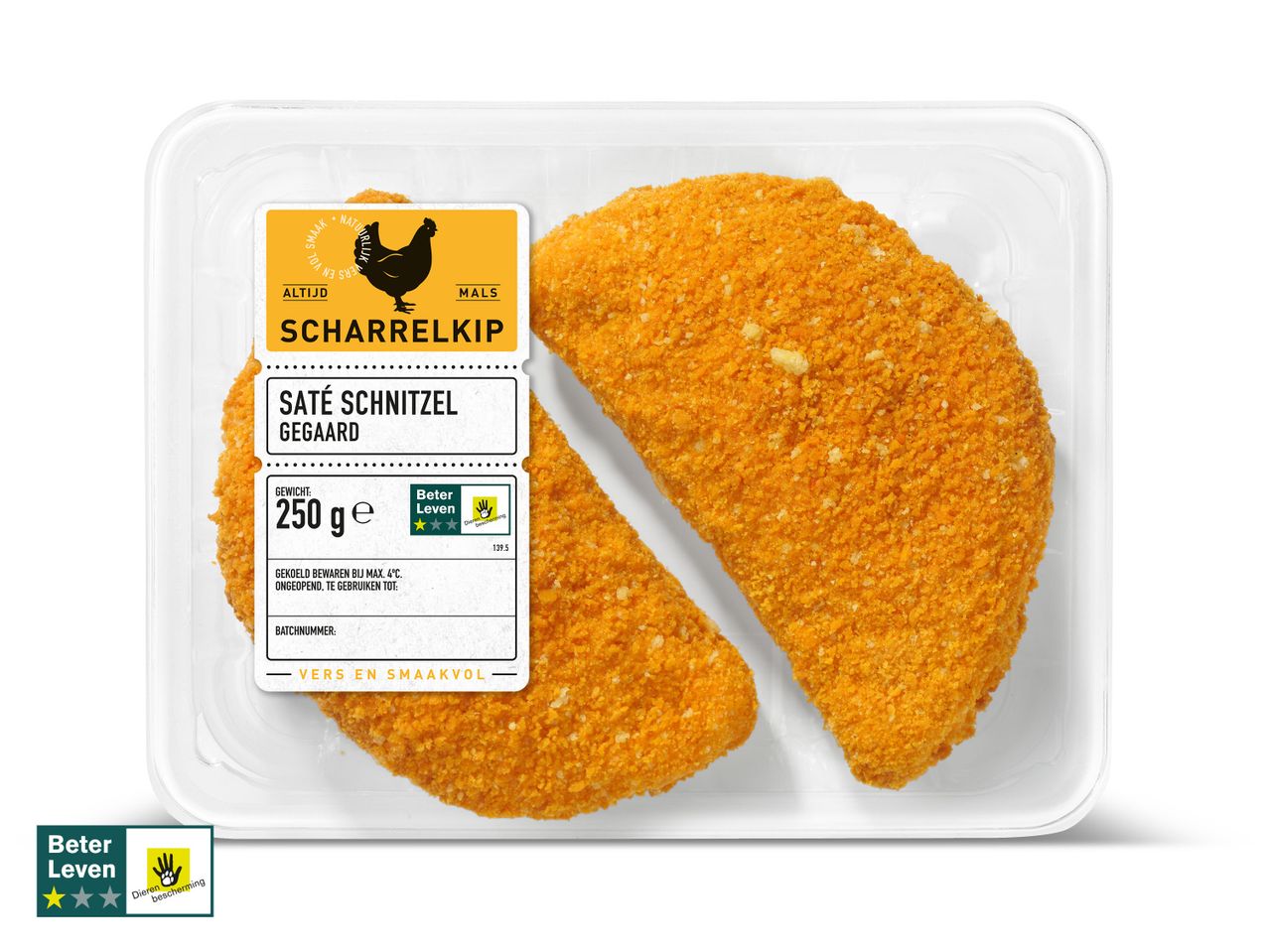 Ga naar volledige schermweergave: Scharrel kipsaté schnitzel - afbeelding 1
